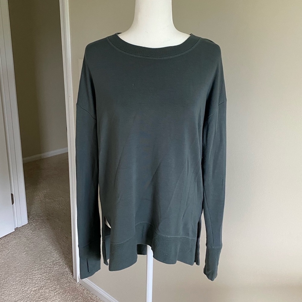 Athleta Coaster Luxe Sweatshirt in Bali Green, ST